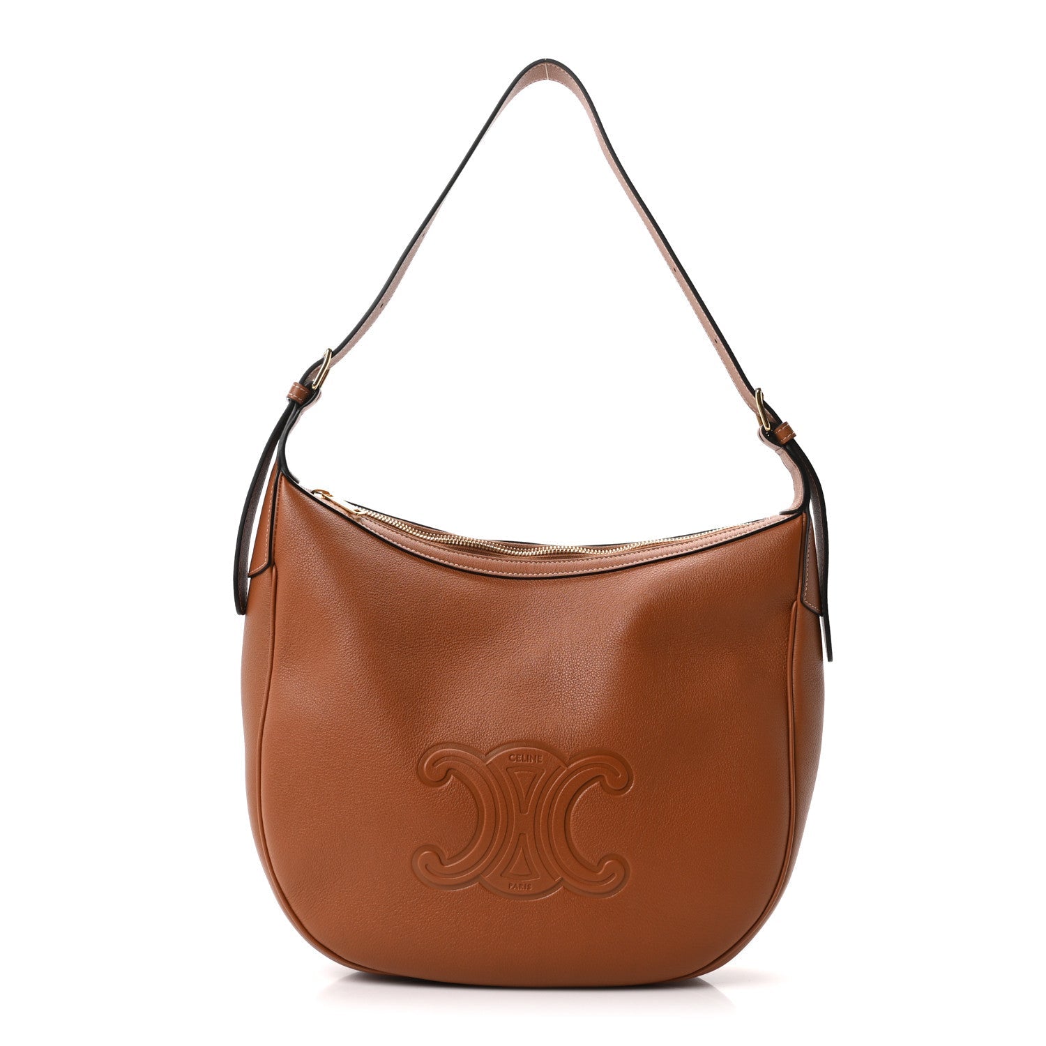 Supple Calfskin Medium Triomphe Heloise Shoulder Bag Tan