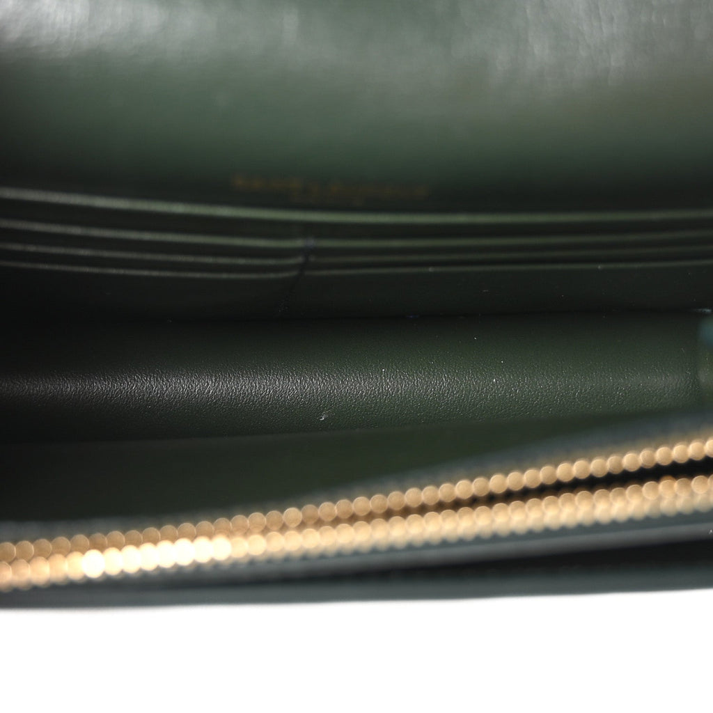 Calfskin Monogram Sunset Chain Wallet New Vert Fonce