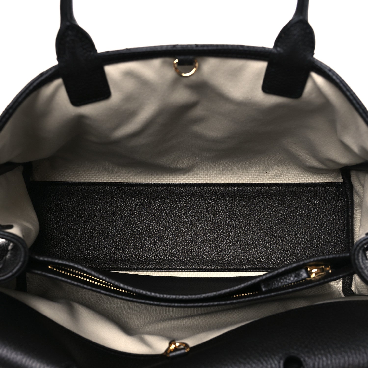 Grained Calfskin Stitched Urban Essentials Large Shopping Bag Black