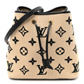 Cotton Monogram Embroidered Neonoe MM Beige Black