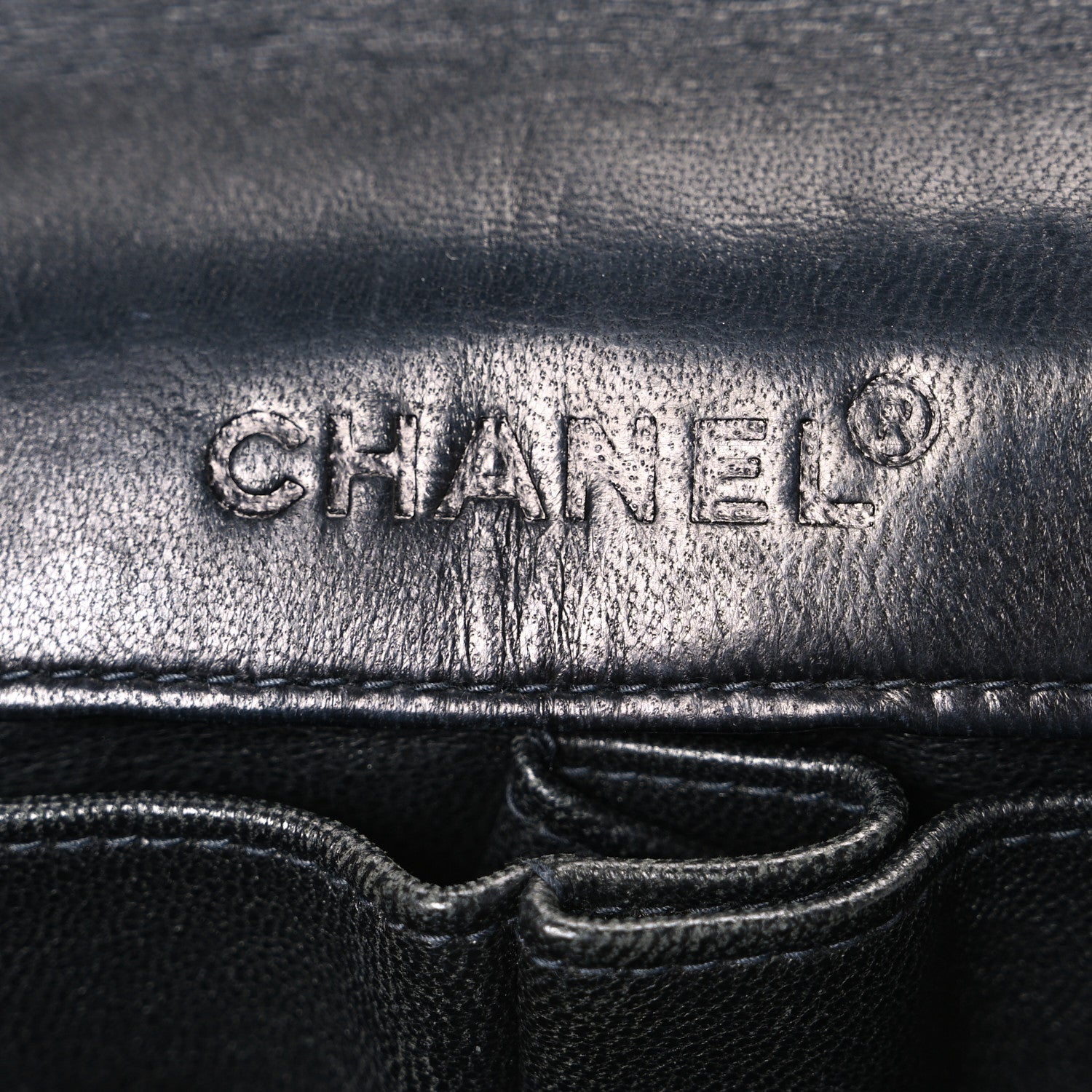 Lambskin East West Chocolate Bar Flap Black