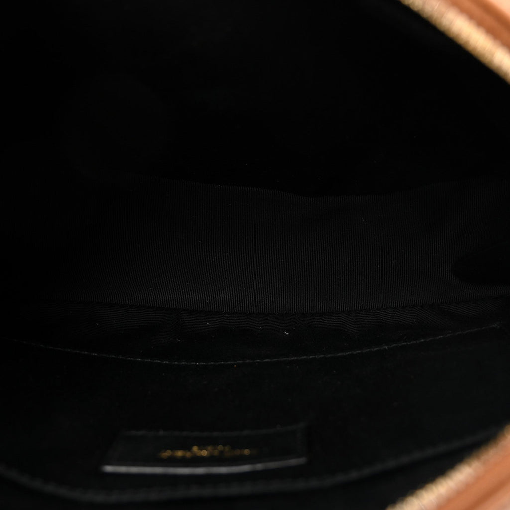 Suede Matelasse Monogram Lou Camera Bag Cinnamon