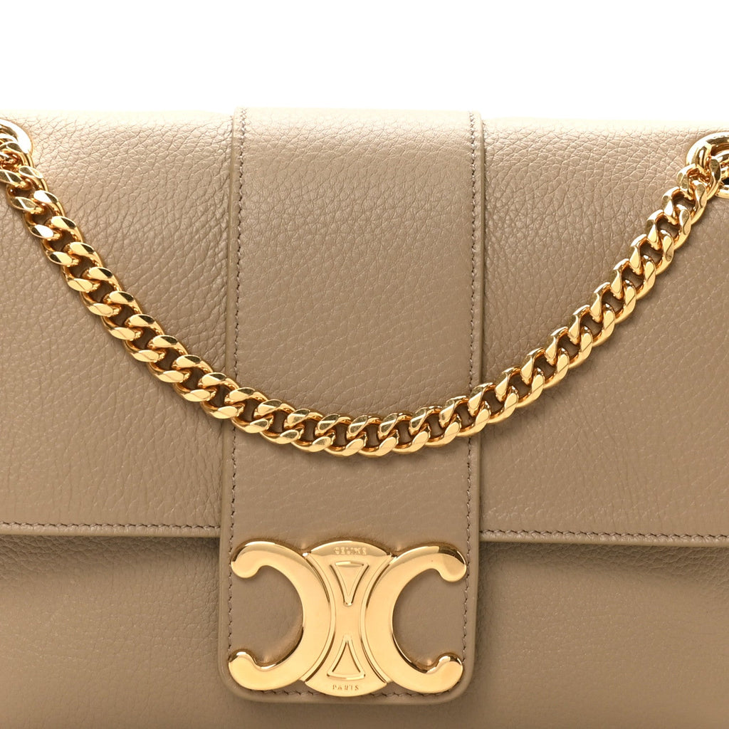 Supple Calfskin Medium Victoire Bag Brown Sepia