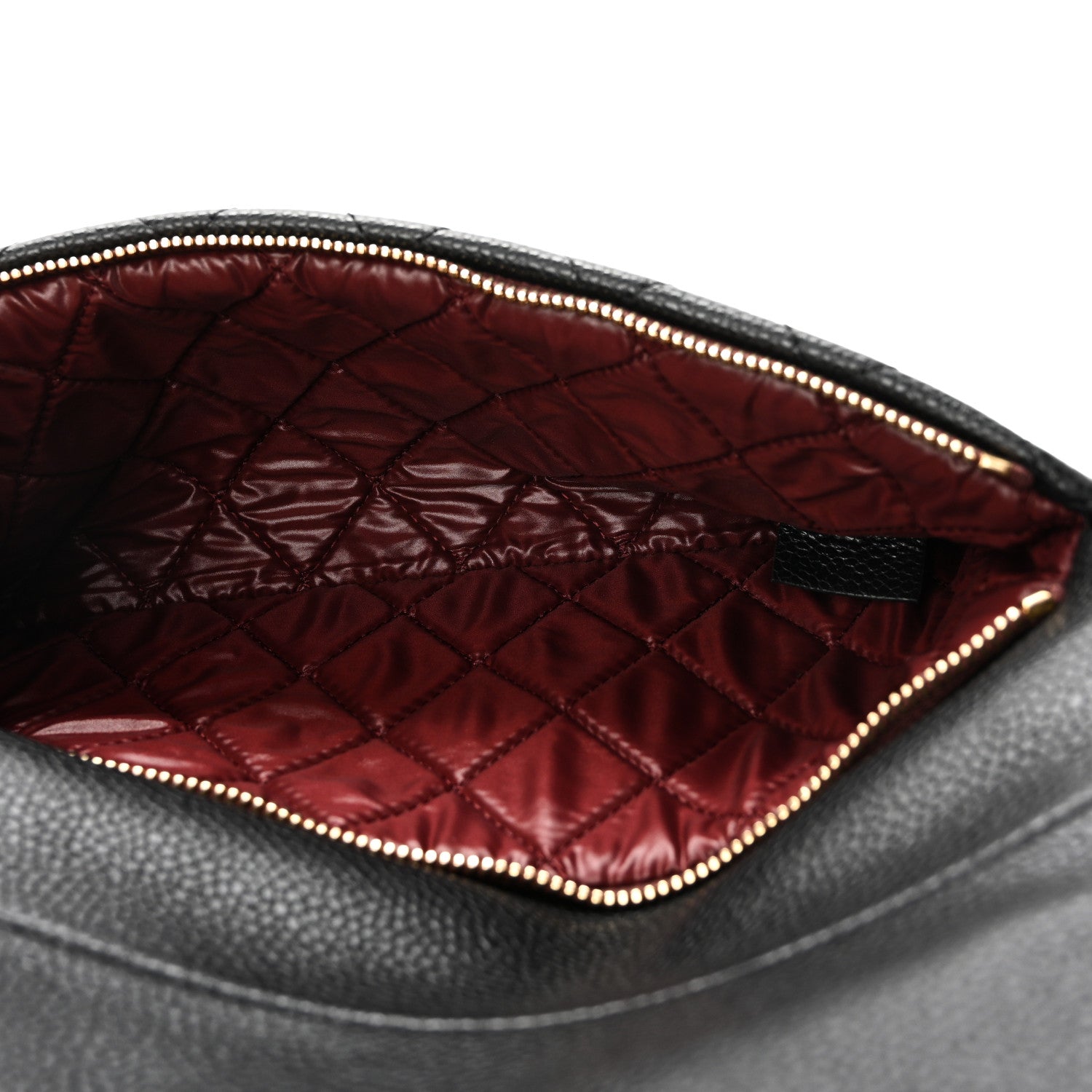 Caviar Quilted CC Beauty Clutch Black