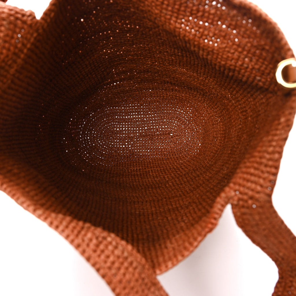 Raffia Mini Slit Tote Bag Honey Gold