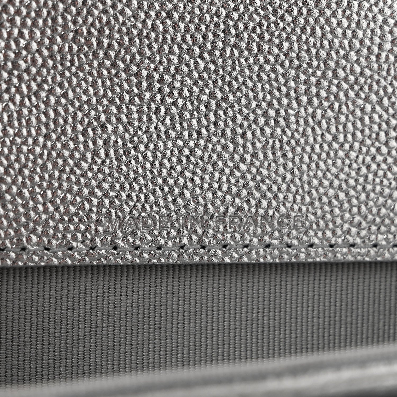 Glittered Metallic Caviar Quilted Flap Card Holder Wallet Silver
