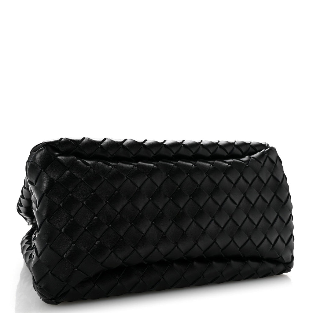 Nappa Intrecciato Small Campana Shoulder Bag Black