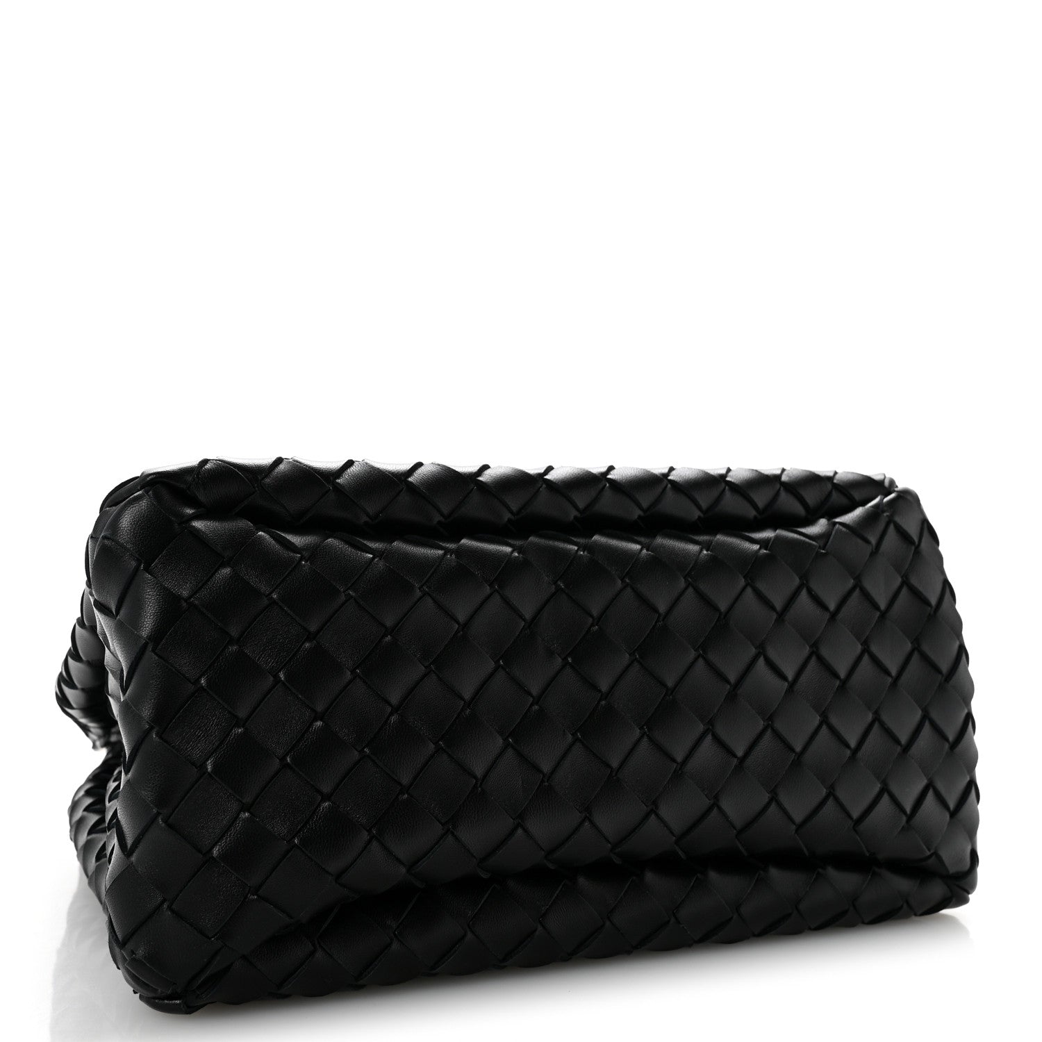 Nappa Intrecciato Small Campana Shoulder Bag Black