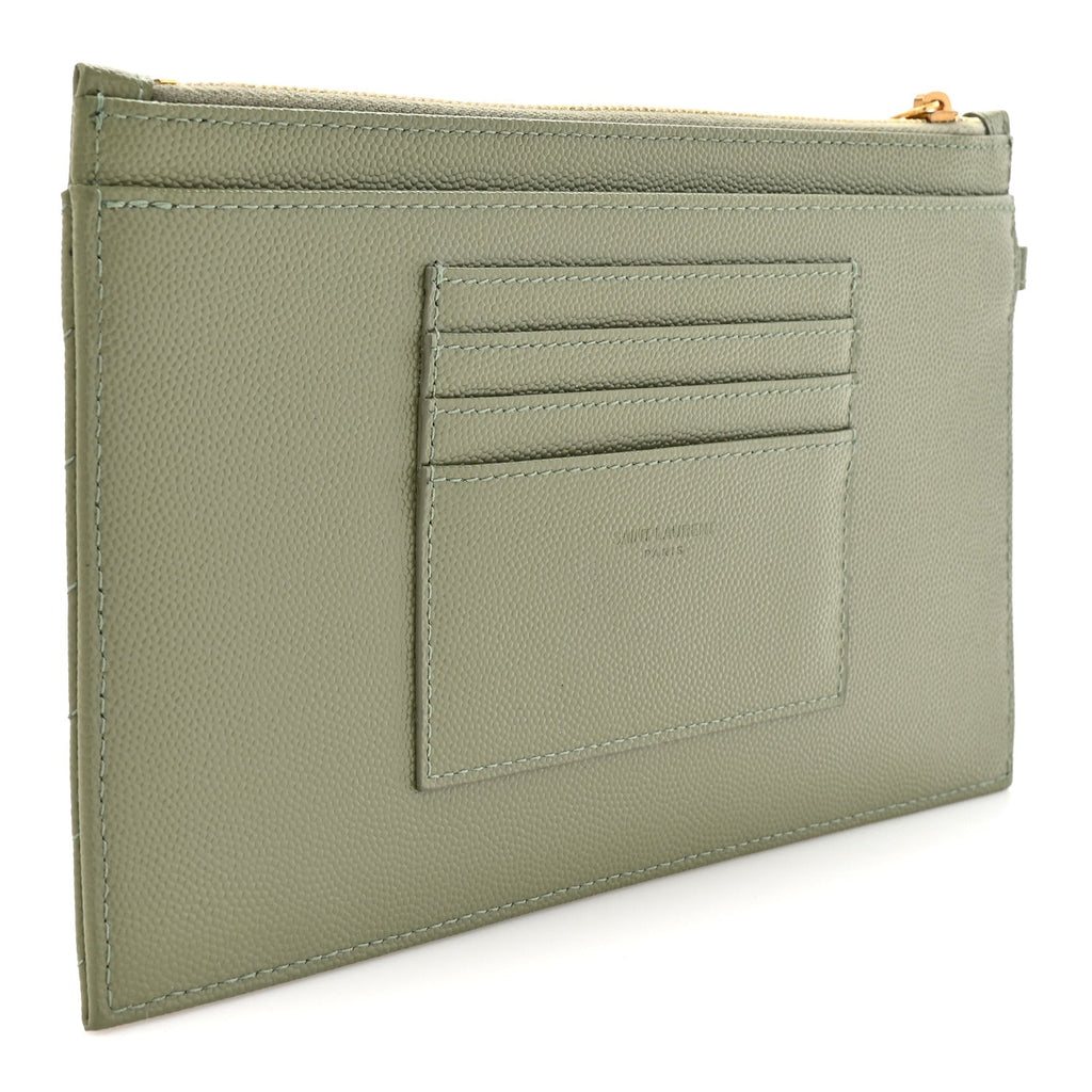 Grain De Poudre Chevron Monogram Large Bill Pouch Light Sage