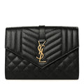 Grain De Poudre Textured Mixed Matelasse Triquilt Monogram Clutch Black