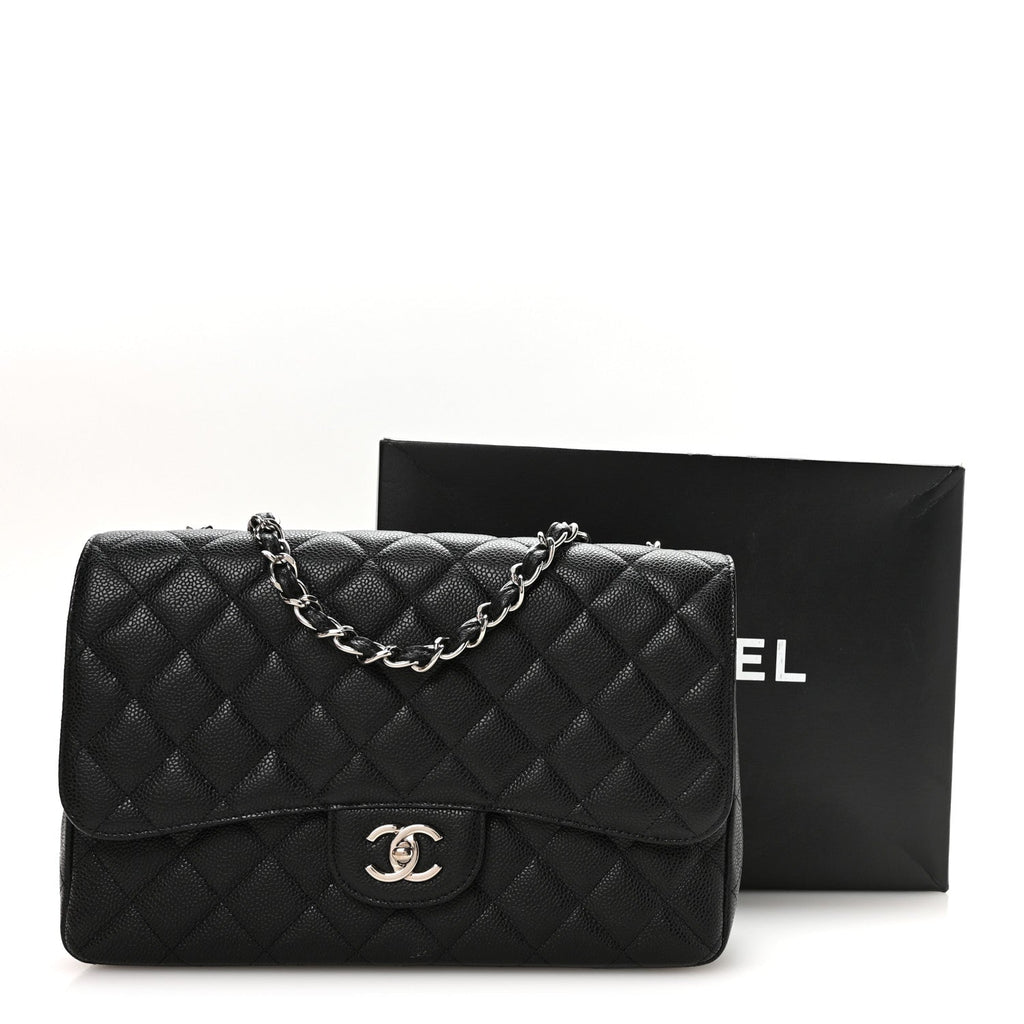 Caviar Quilted Jumbo Single Flap Black