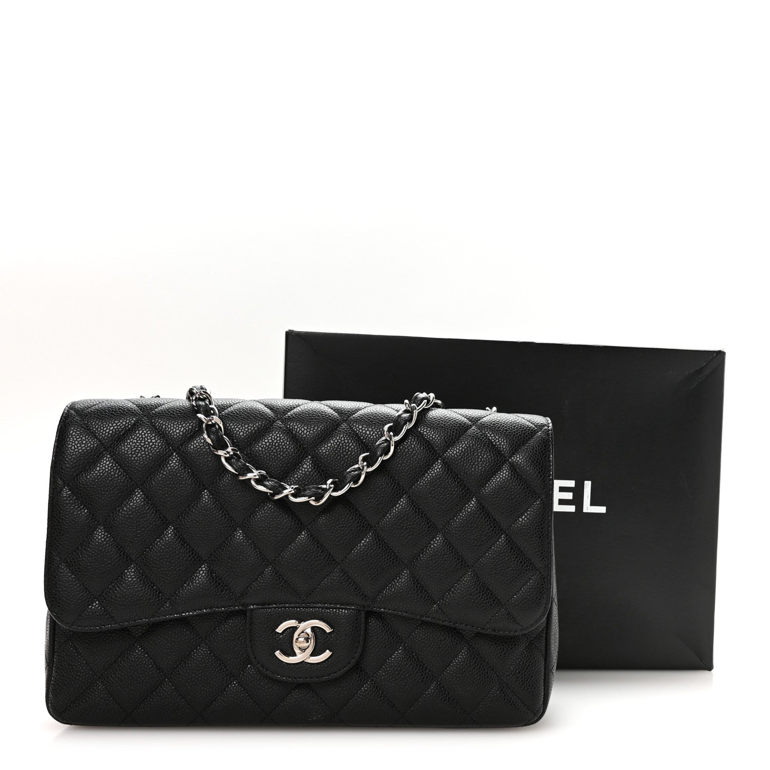 Caviar Quilted Jumbo Single Flap Black