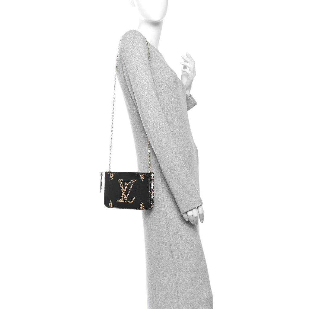 Monogram Giant Jungle Pochette Double Zip Black