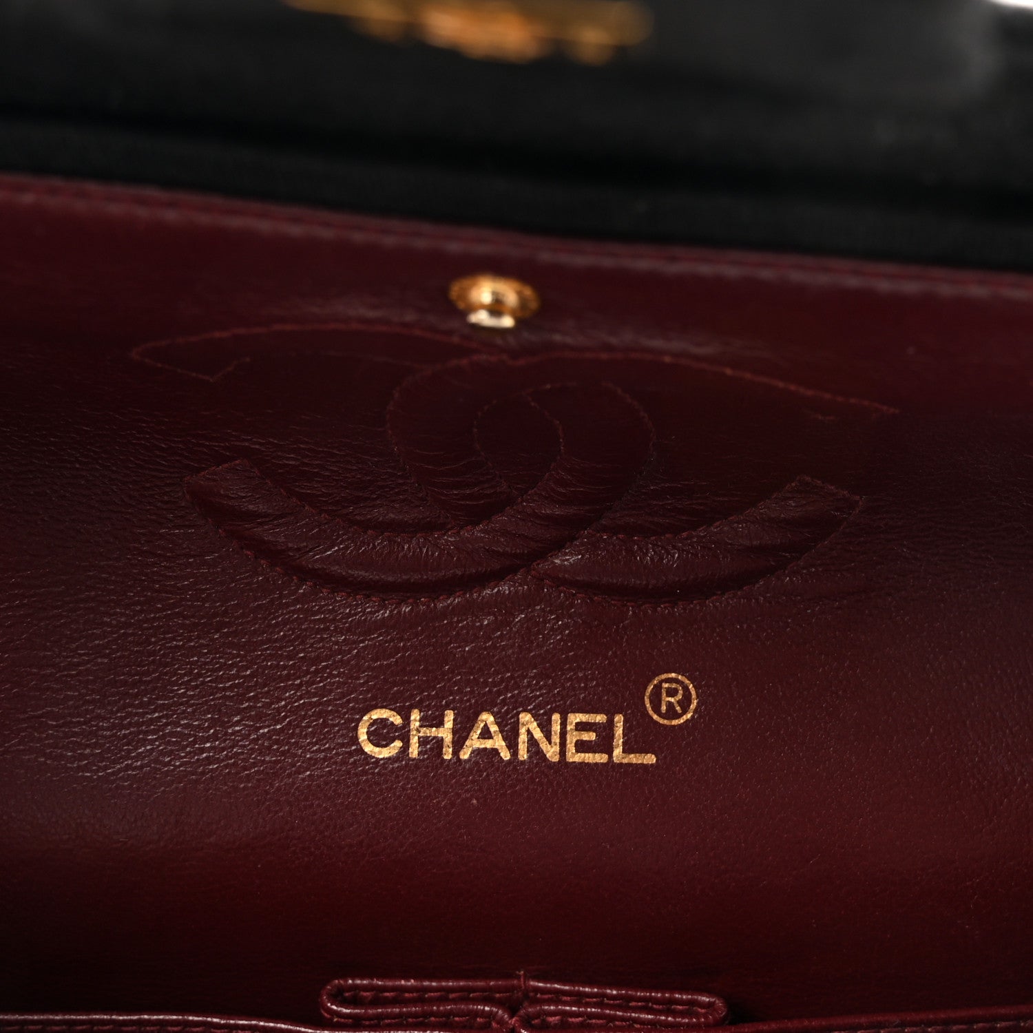 Jersey Quilted Medium Double Flap Black
