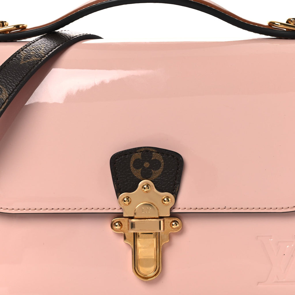 Patent Calfskin Monogram Cherrywood BB Rose Ballerine