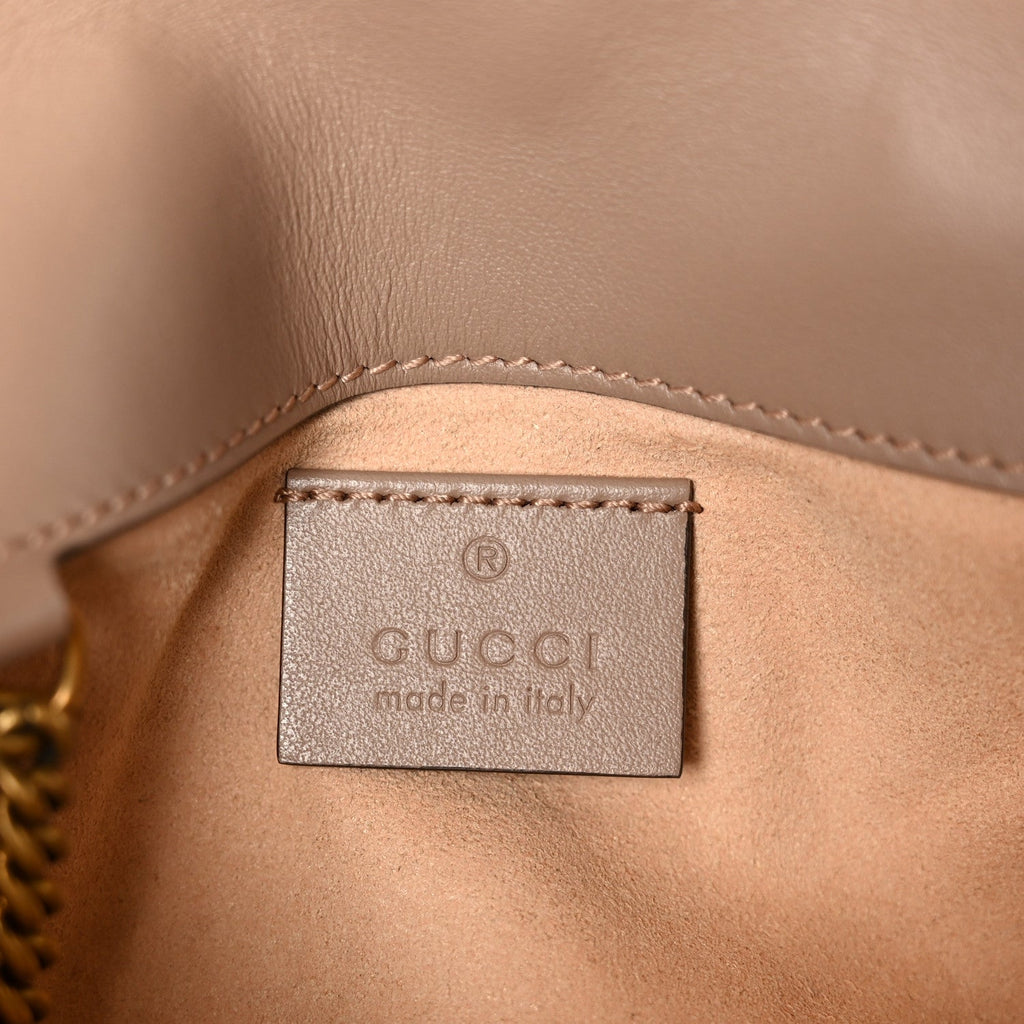 Calfskin Matelasse Super Mini GG Marmont Shoulder Bag Porcelain Rose