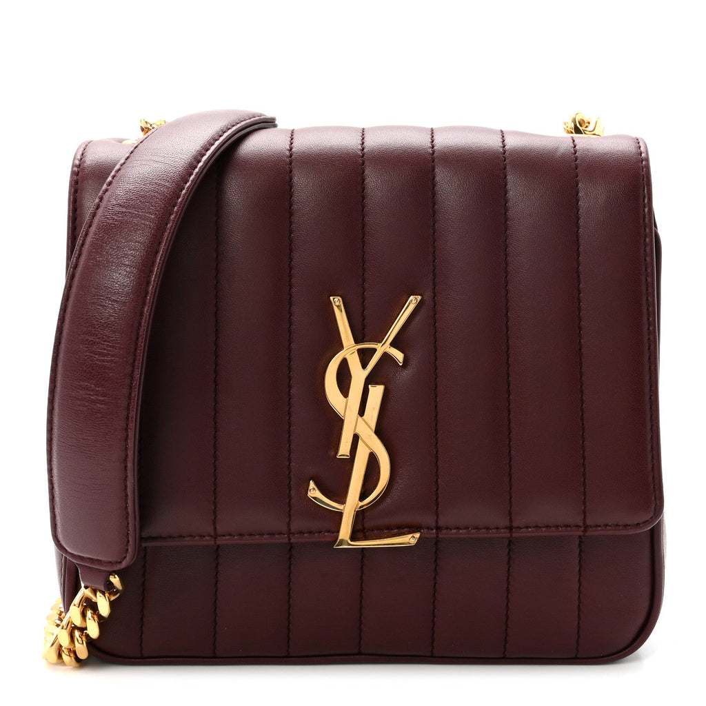 Lambskin Matelasse Monogram Medium Vicky Chain Bag Rouge Legion