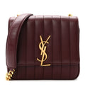 Lambskin Matelasse Monogram Medium Vicky Chain Bag Rouge Legion