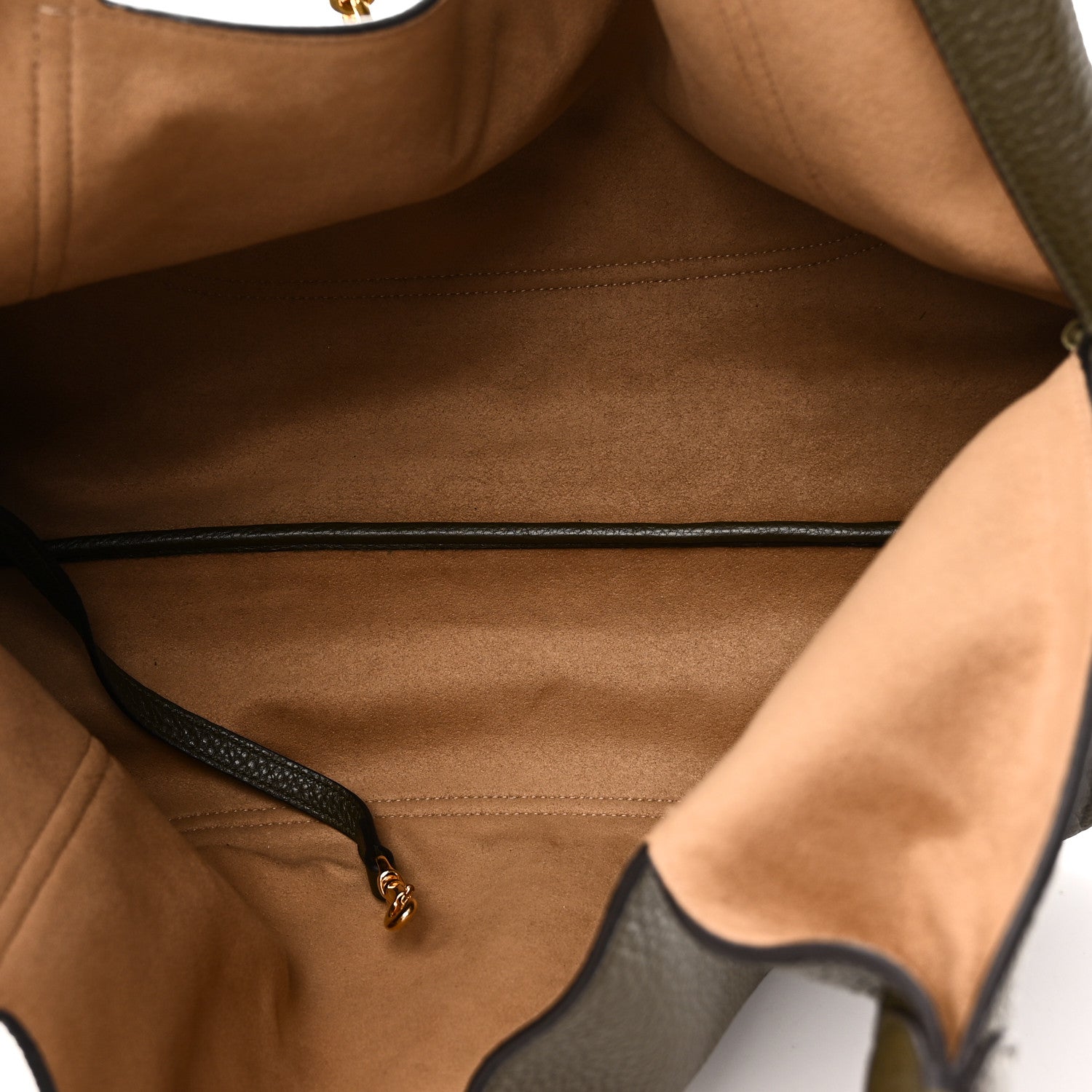 Grained Calfskin Softbit Maxi Shoulder Bag Forest Green