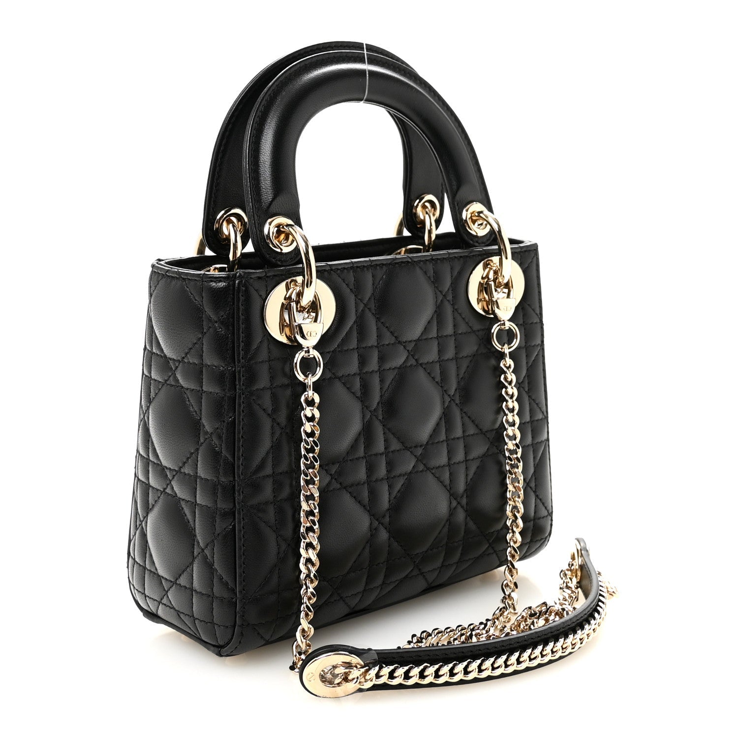 Lambskin Cannage Mini Lady Dior Black