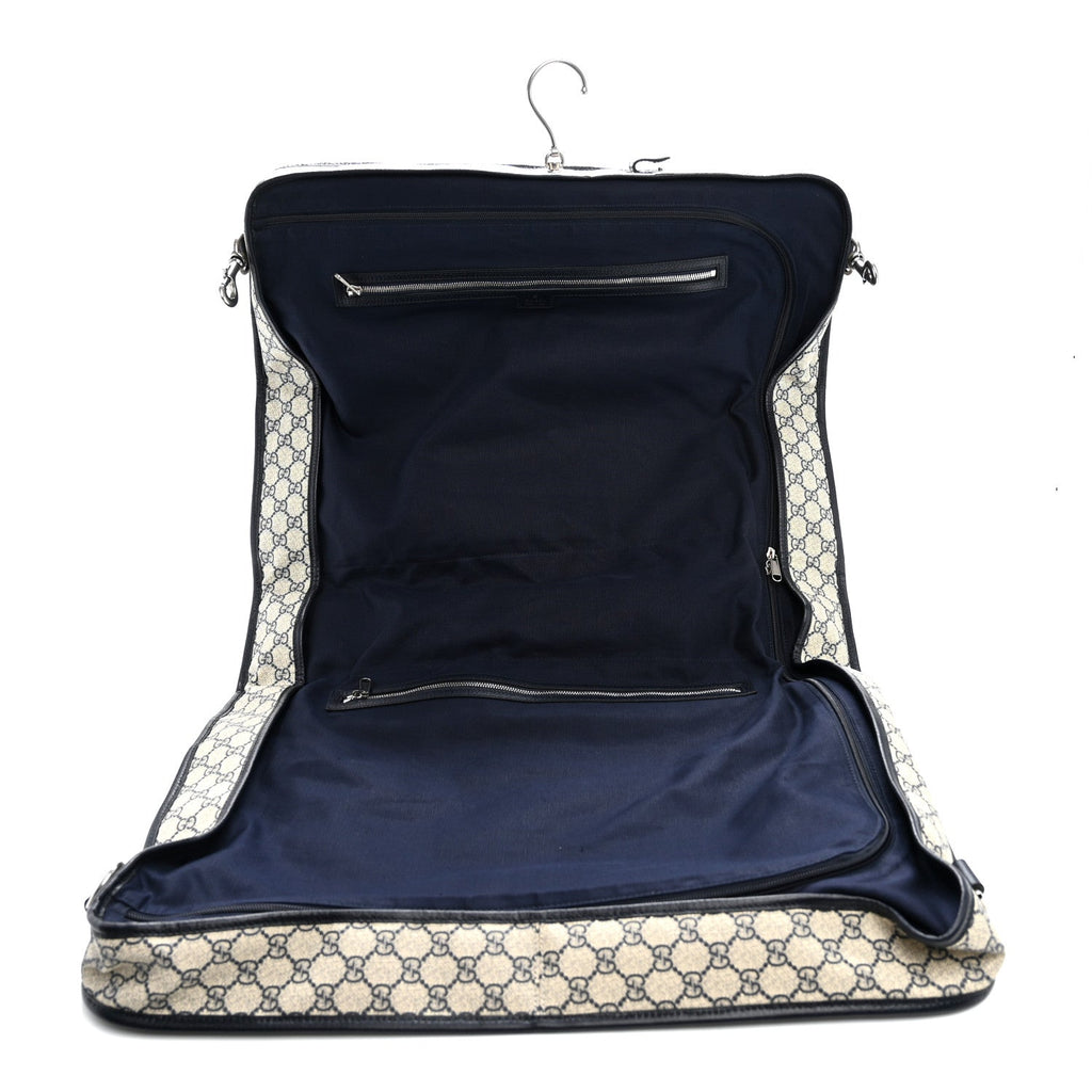 GG Supreme Monogram Web Savoy Garment Bag Beige Blue