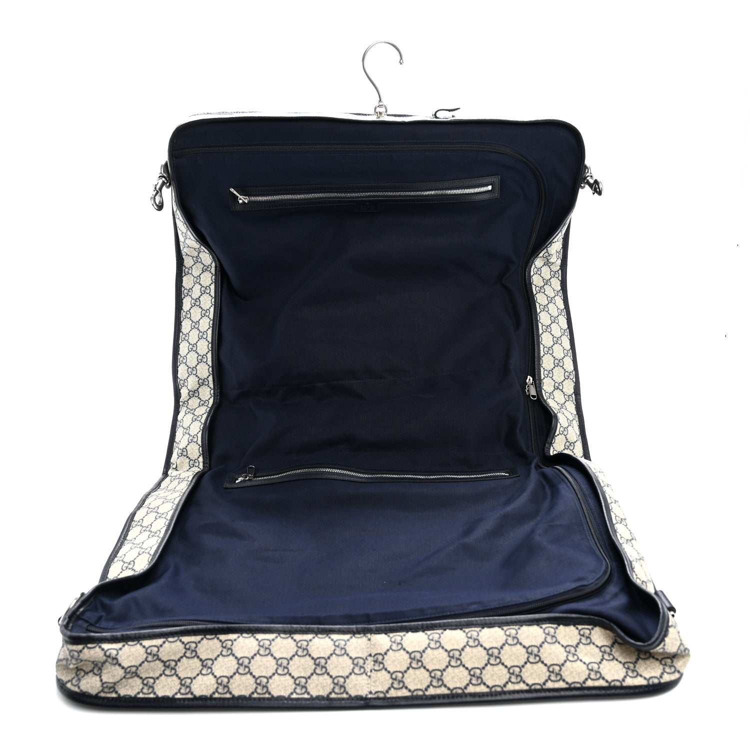 GG Supreme Monogram Web Savoy Garment Bag Beige Blue