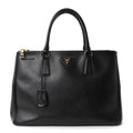 Saffiano Medium Galleria Double Zip Tote Black