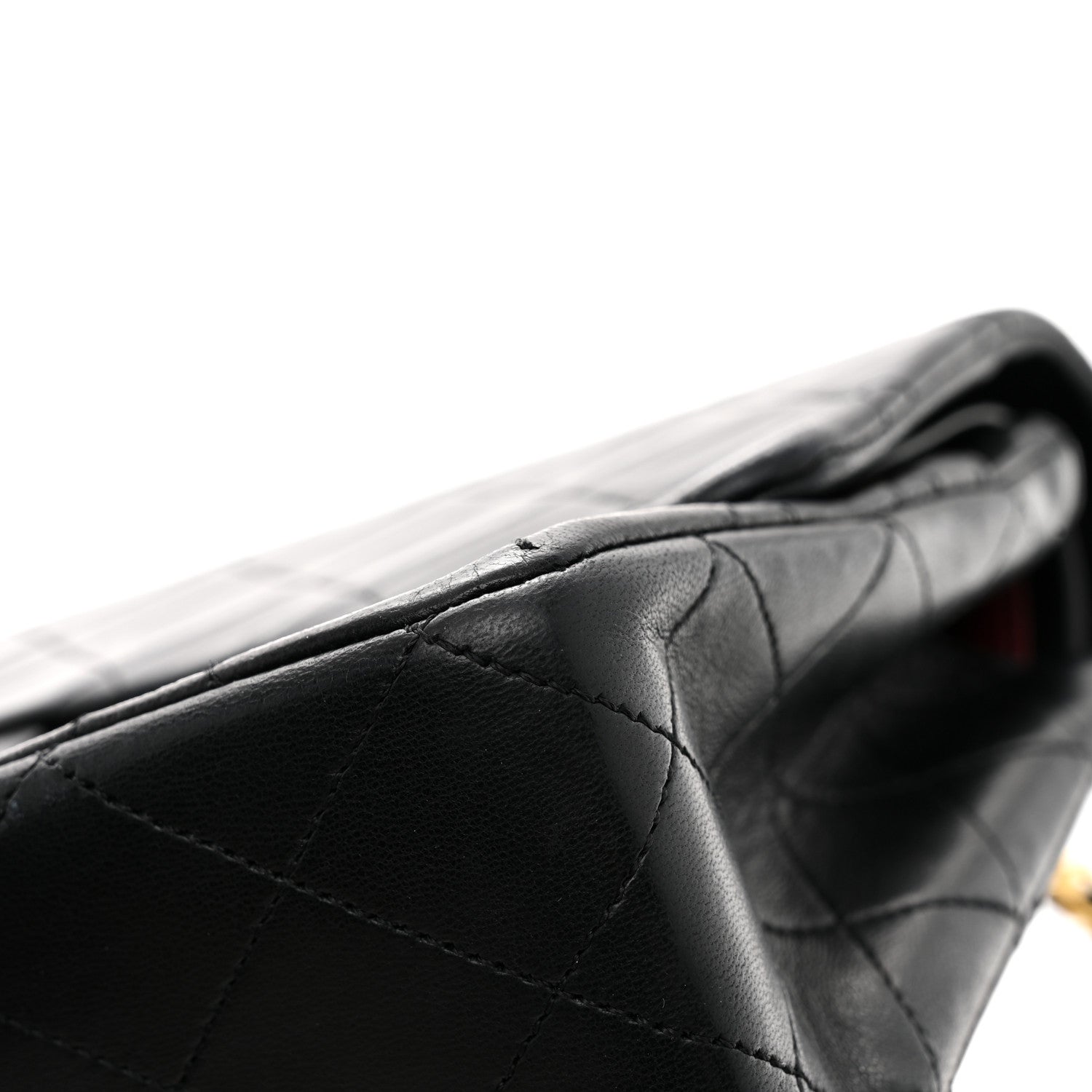 Lambskin Quilted Small Double Flap Black