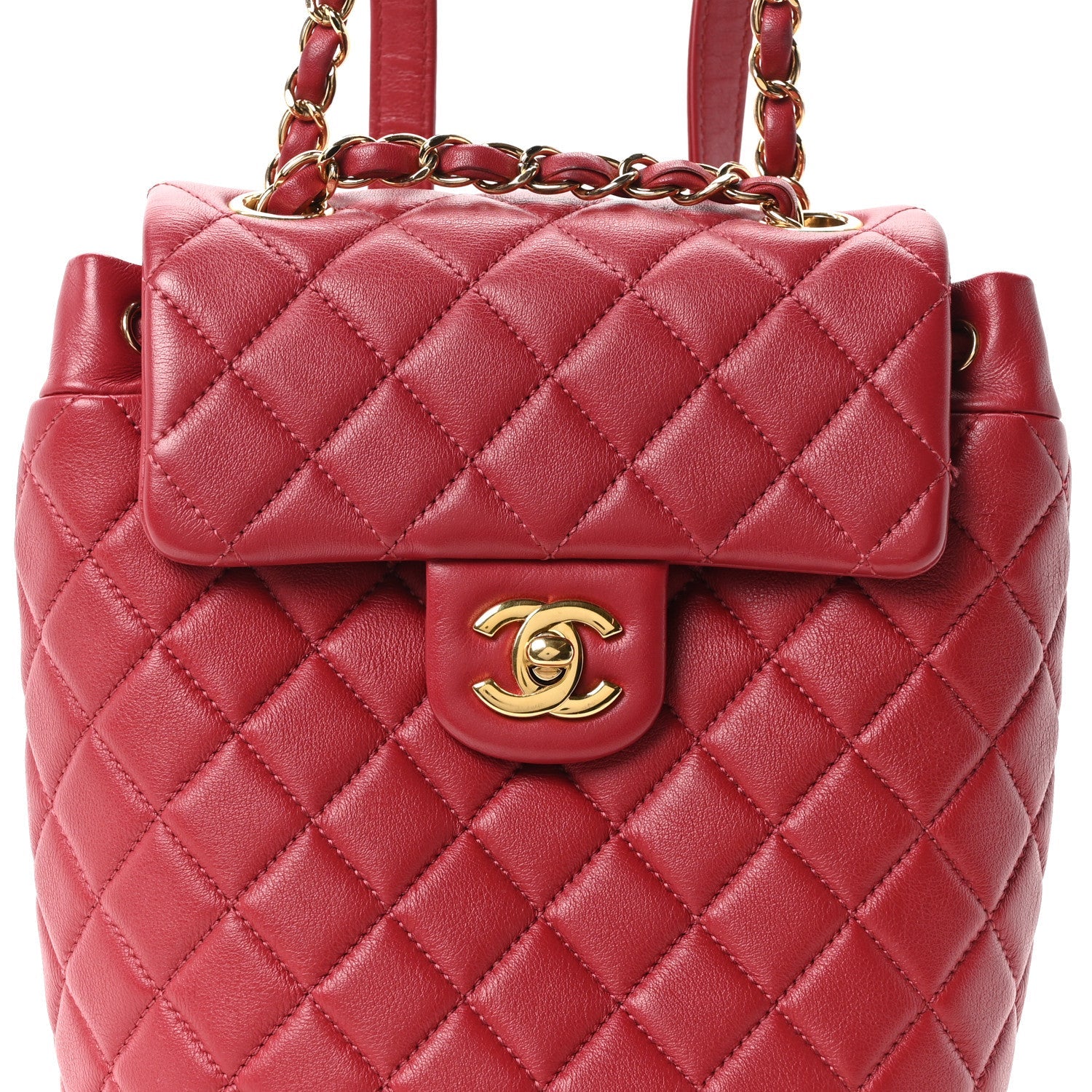 Lambskin Quilted Mini Urban Spirit Backpack Red