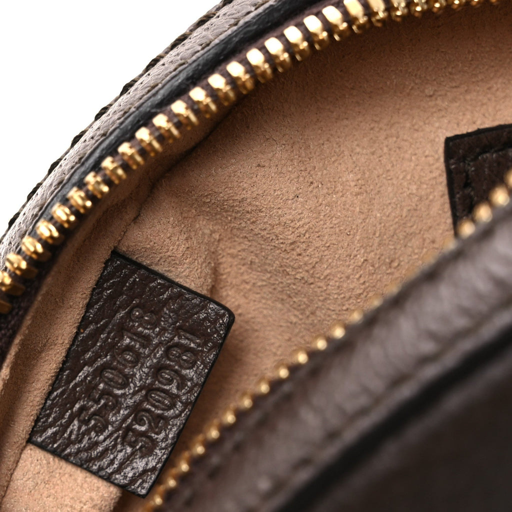 GG Supreme Monogram Web Mini Ophidia Round Shoulder Bag Brown