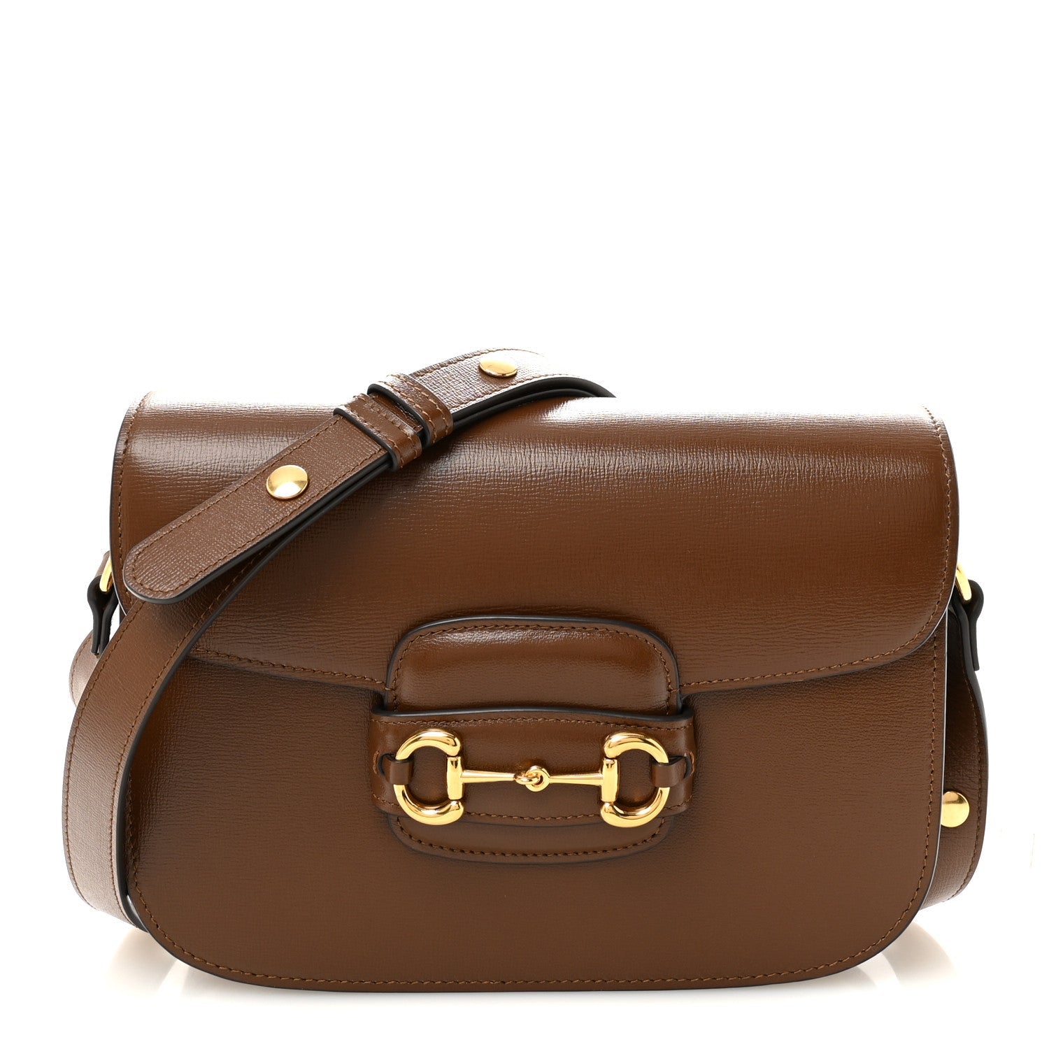 Azalea Calfskin Horsebit 1955 Shoulder Bag Brown Sugar
