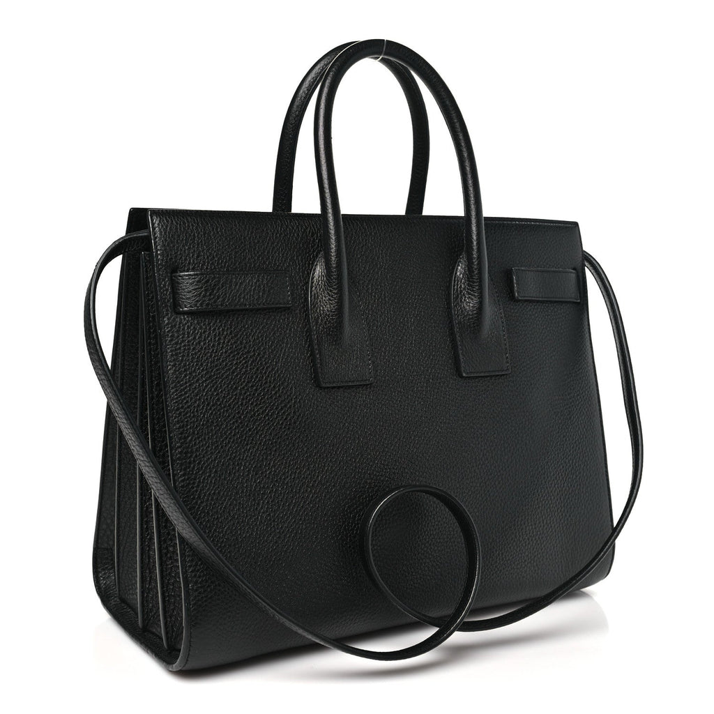 Grained Calfskin Small Sac De Jour Black