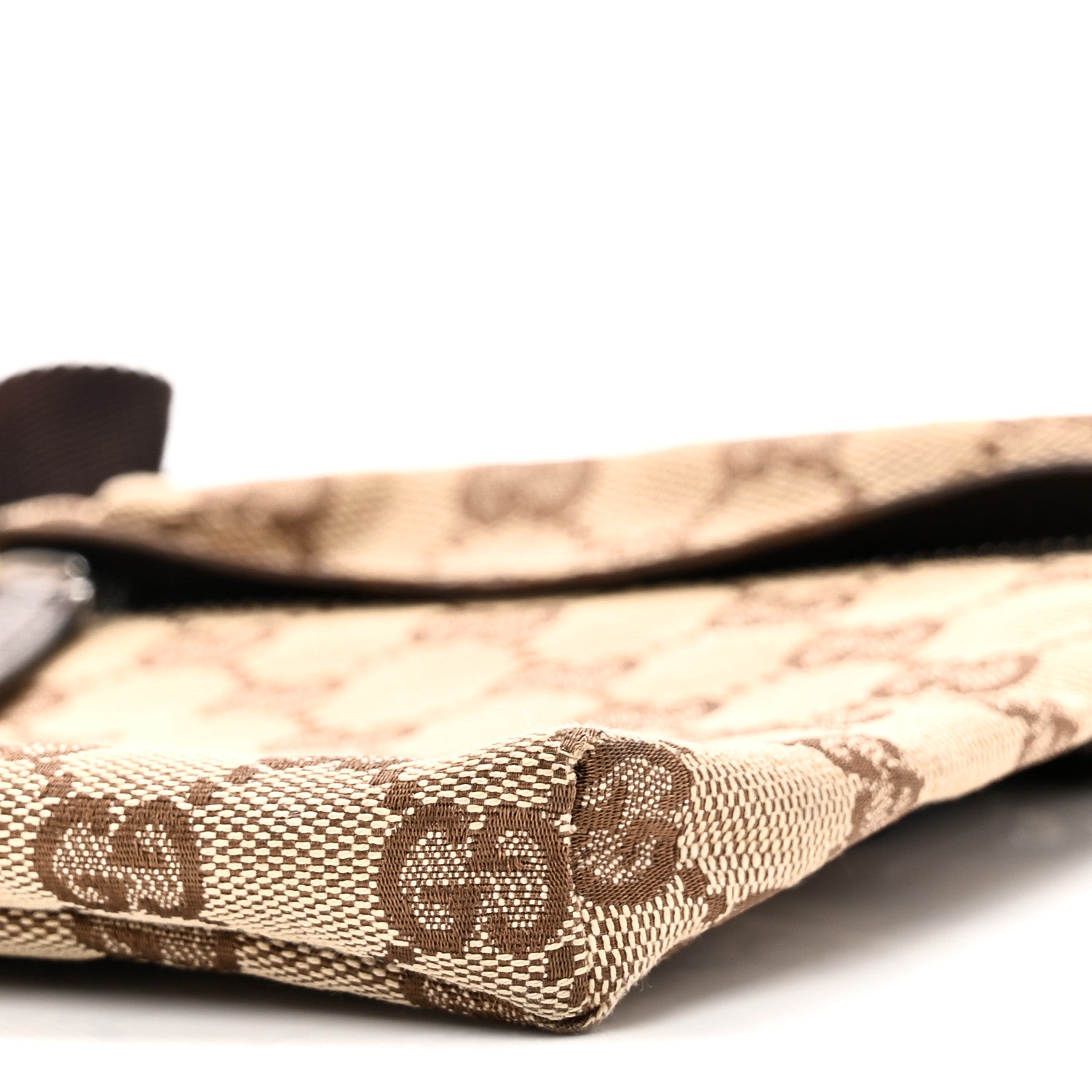 GG Monogram Double Pocket Belt Bag Dark Brown