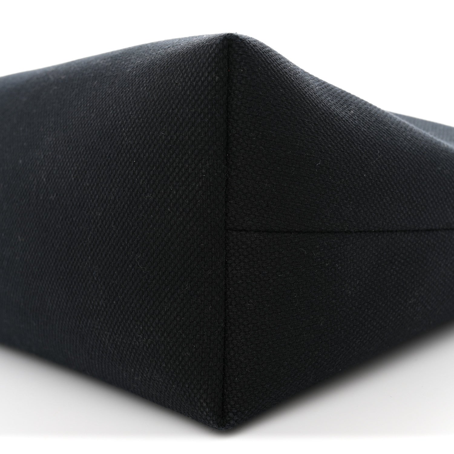Canvas Calfskin Horizontal Cabas Black
