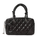 Calfskin Quilted Small Cambon Bowler Dark Brown