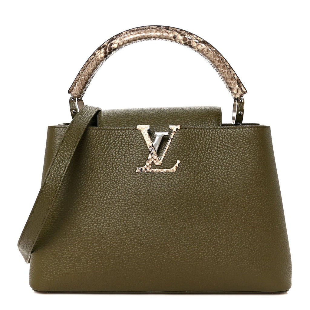 Taurillon Snakeskin Capucines BB Emerald