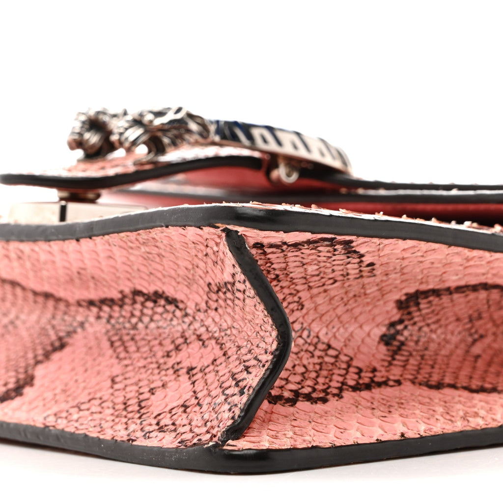 Snakeskin Enamel Mini Dionysus Shoulder Bag Pastel Pink
