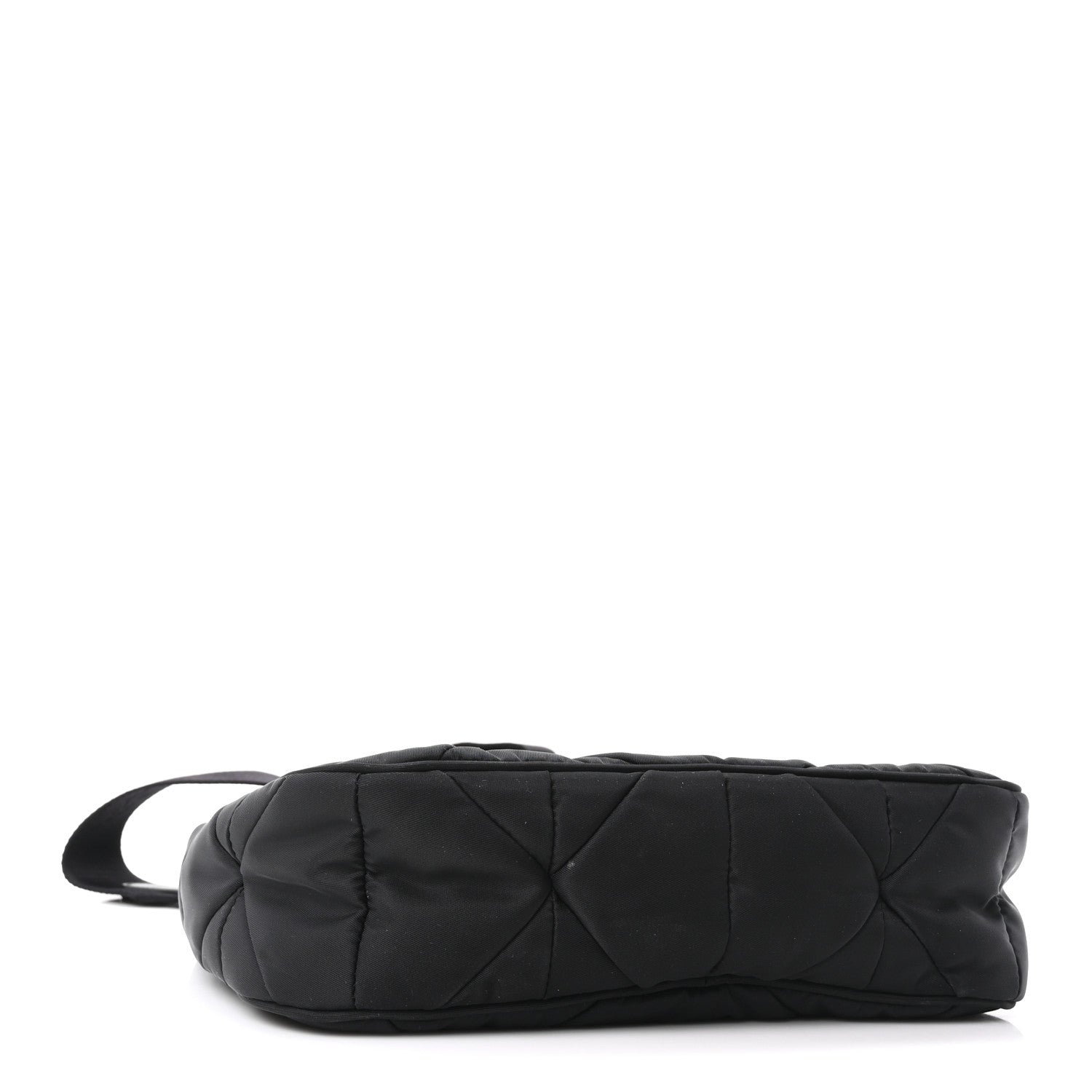 Re-Nylon Triangle Padded Patchwork Shoulder Bag Black