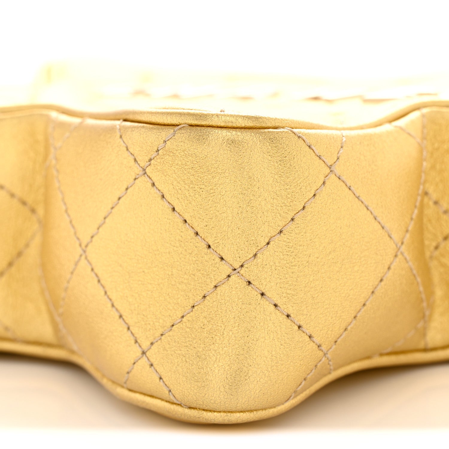 Metallic Lambskin Quilted Walk Of Fame Star Bag Gold