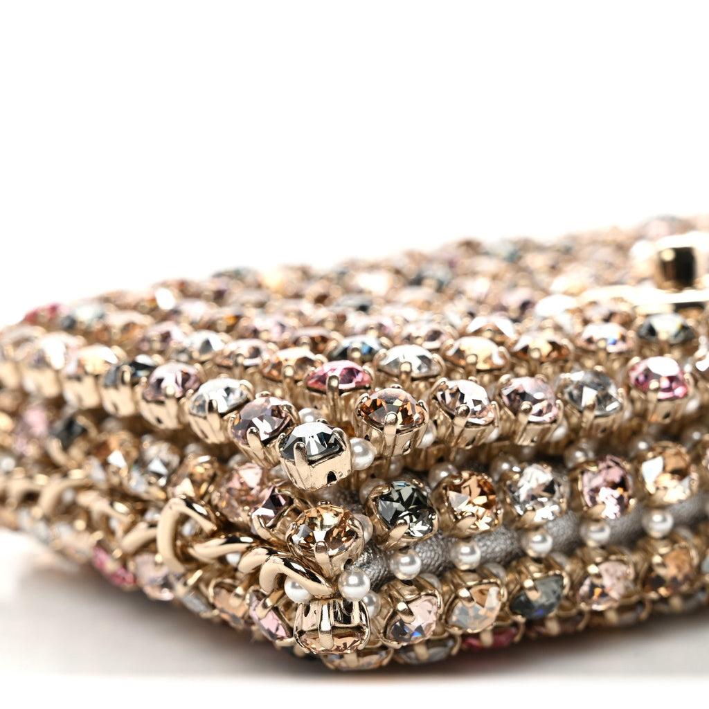 Metal Strass Minaudiere CC Medium Evening Bag Black Multicolor