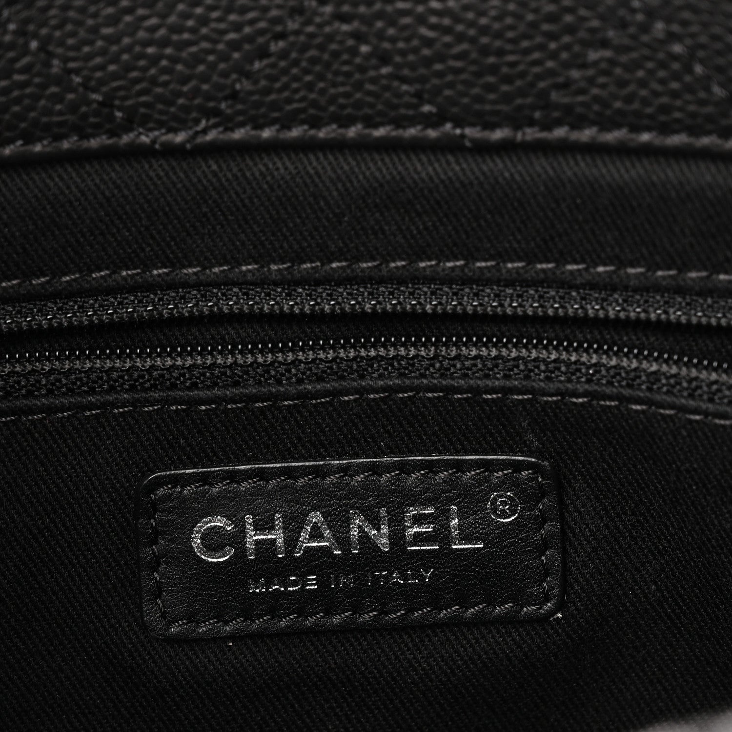 Caviar Quilted Shopping Tote Black Black