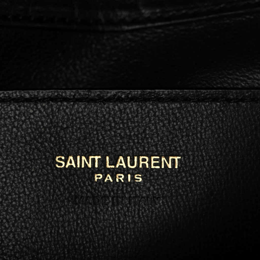 Grained Lambskin Cassandre Envelope Pouch Black