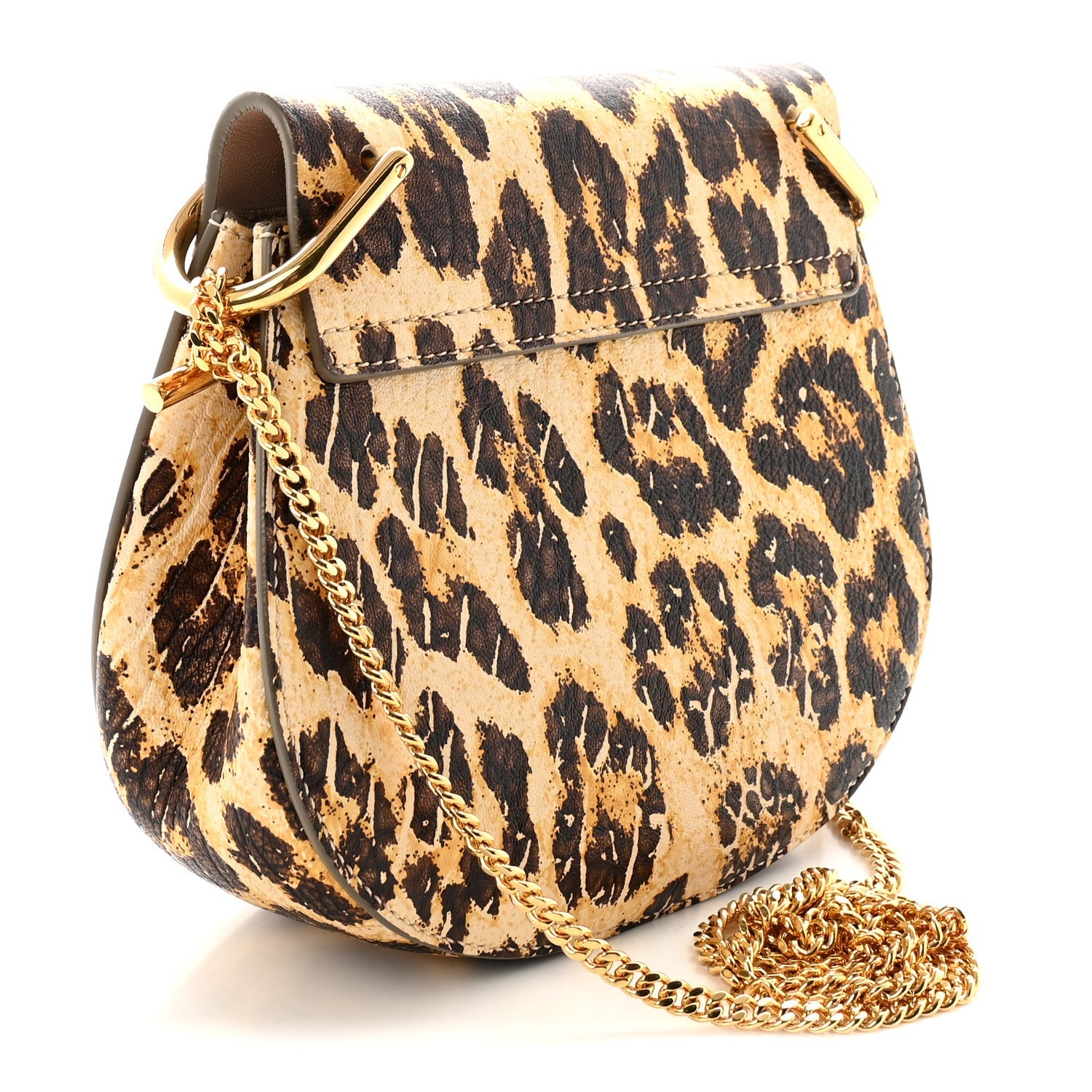 Calfskin Leopard Print Mini Drew Shoulder Bag