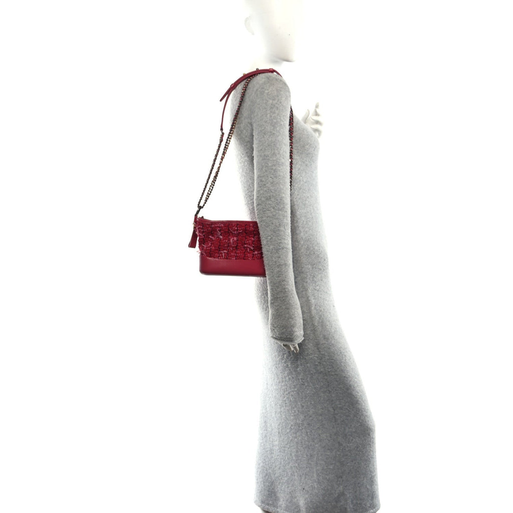Tweed Calfskin Small Gabrielle Hobo Pink