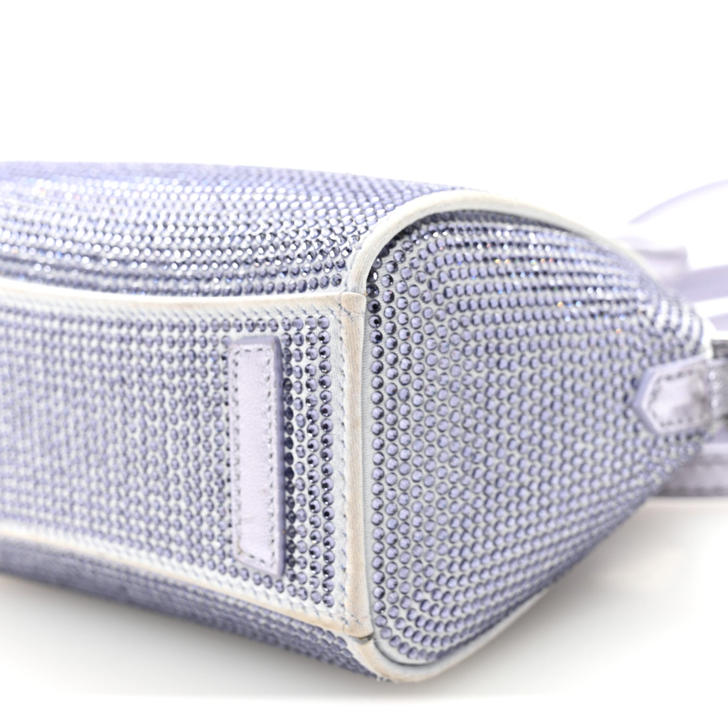 Lambskin Satin Strass Micro Antigona Lavender