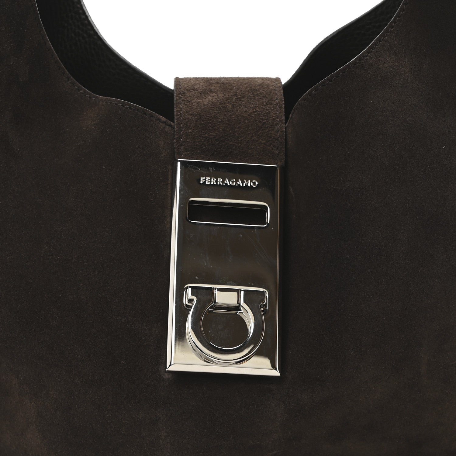Calfskin Suede Medium Archivo Gancio Hobo Testa di Moro