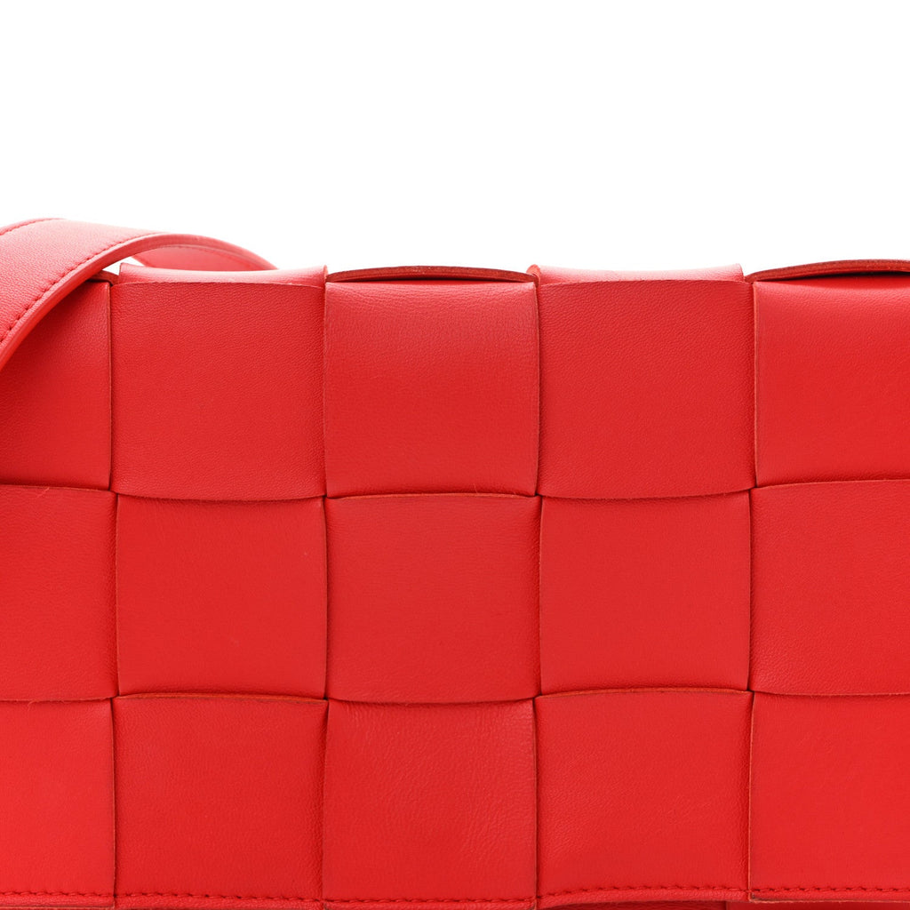 Lambskin Maxi Intrecciato Small Cassette Crossbody Bag Redstone