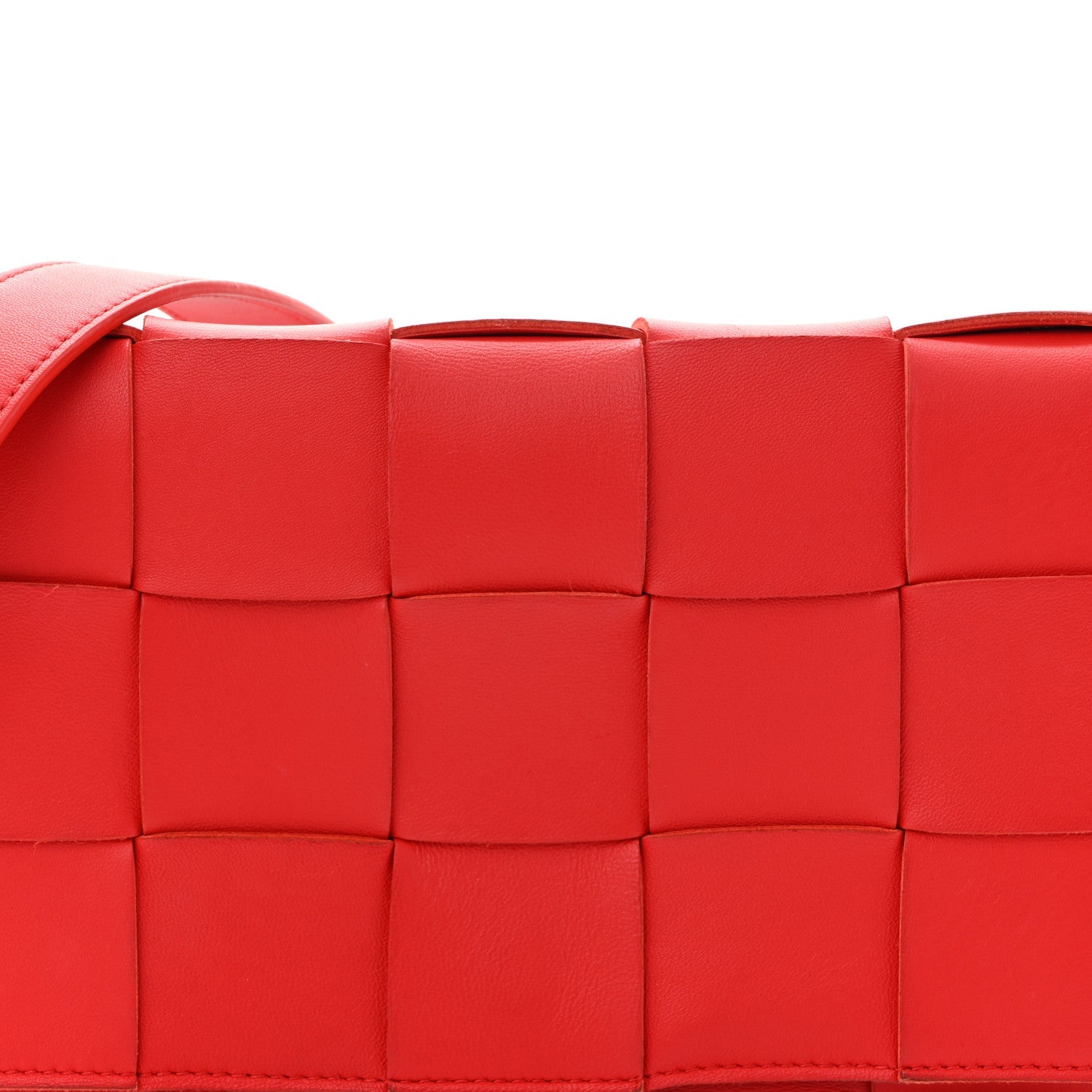 Lambskin Maxi Intrecciato Small Cassette Crossbody Bag Redstone
