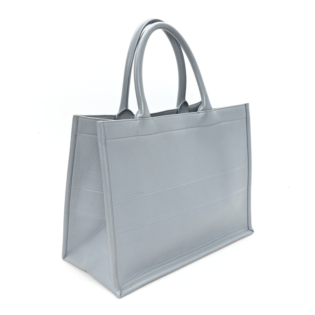 Calfskin Embossed Medium Book Tote Grey