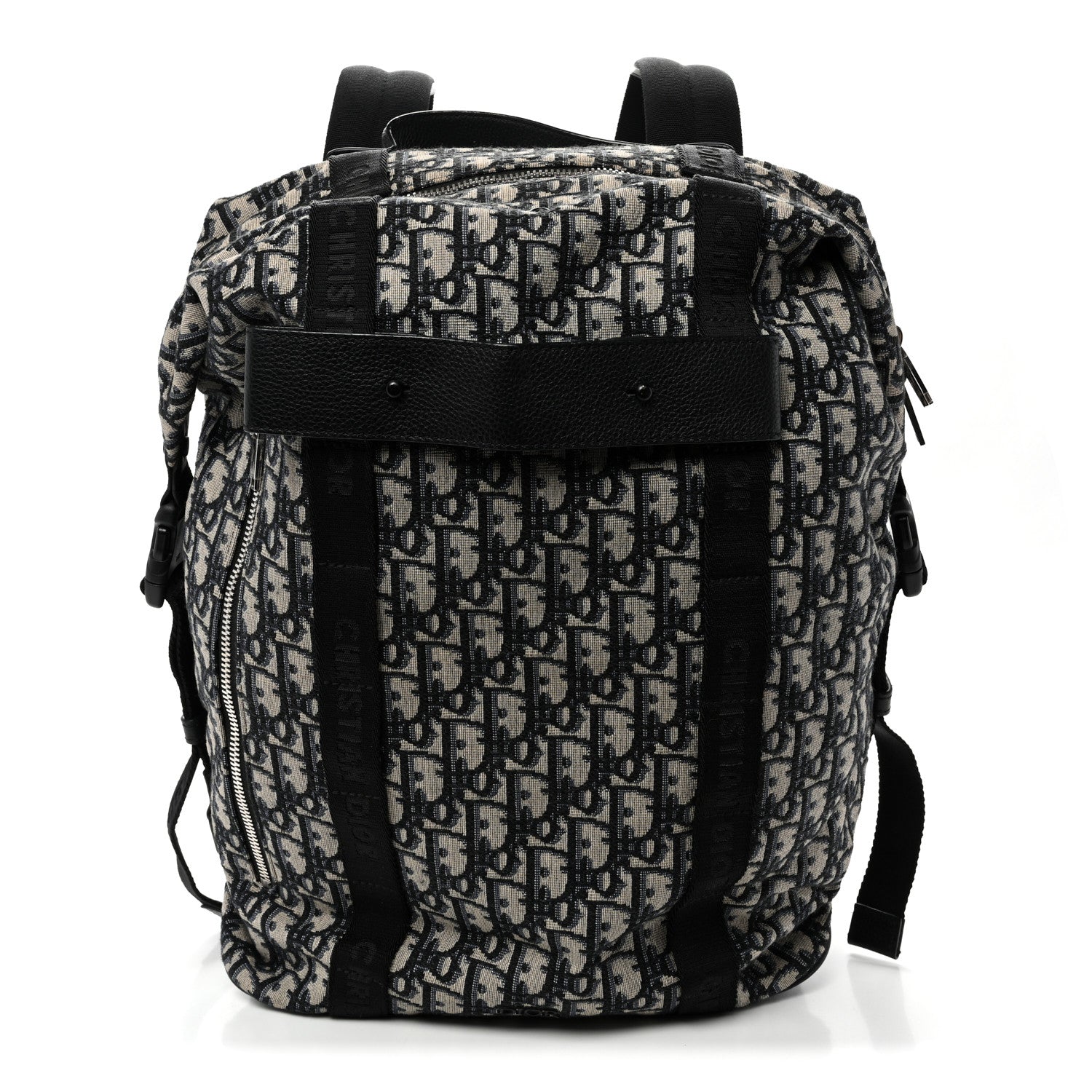 Oblique Calfskin Safari Backpack Navy Blue